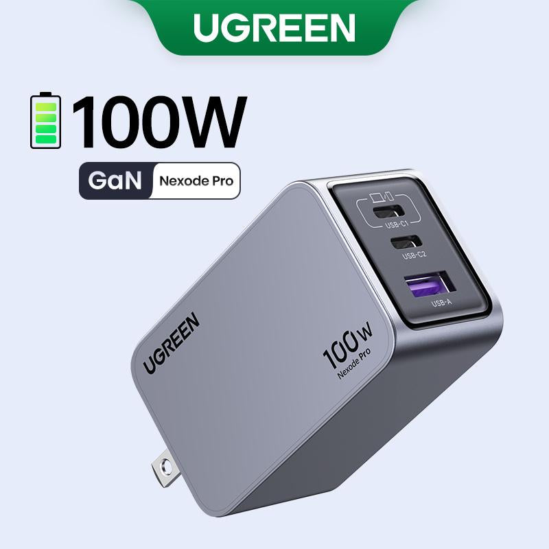 UGREEN 100W GaN Fast Charger: Power Up Your Devices with 2 USB-C and 1 USB-A Ports for Ultimate Convenience