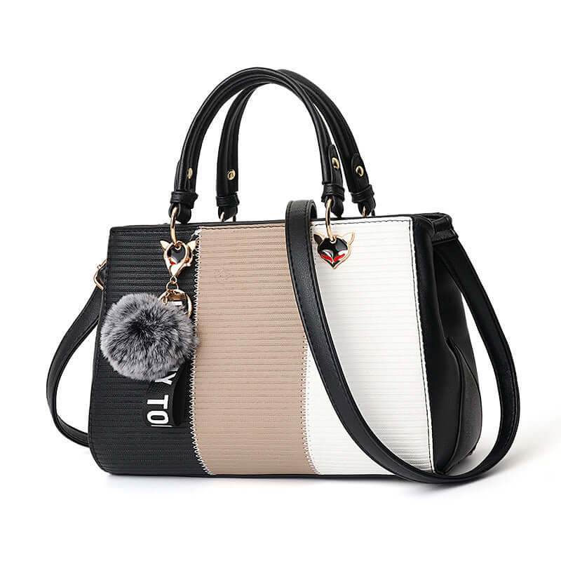 Women Hairball Ornaments Totes Patchwork Handbag Party Purse Ladies Messenger Crossbody Shoulder Bags Women Handbags - ROYAL EQUIPS
