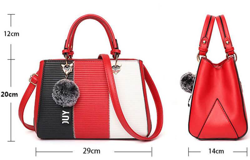 Women Hairball Ornaments Totes Patchwork Handbag Party Purse Ladies Messenger Crossbody Shoulder Bags Women Handbags - ROYAL EQUIPS