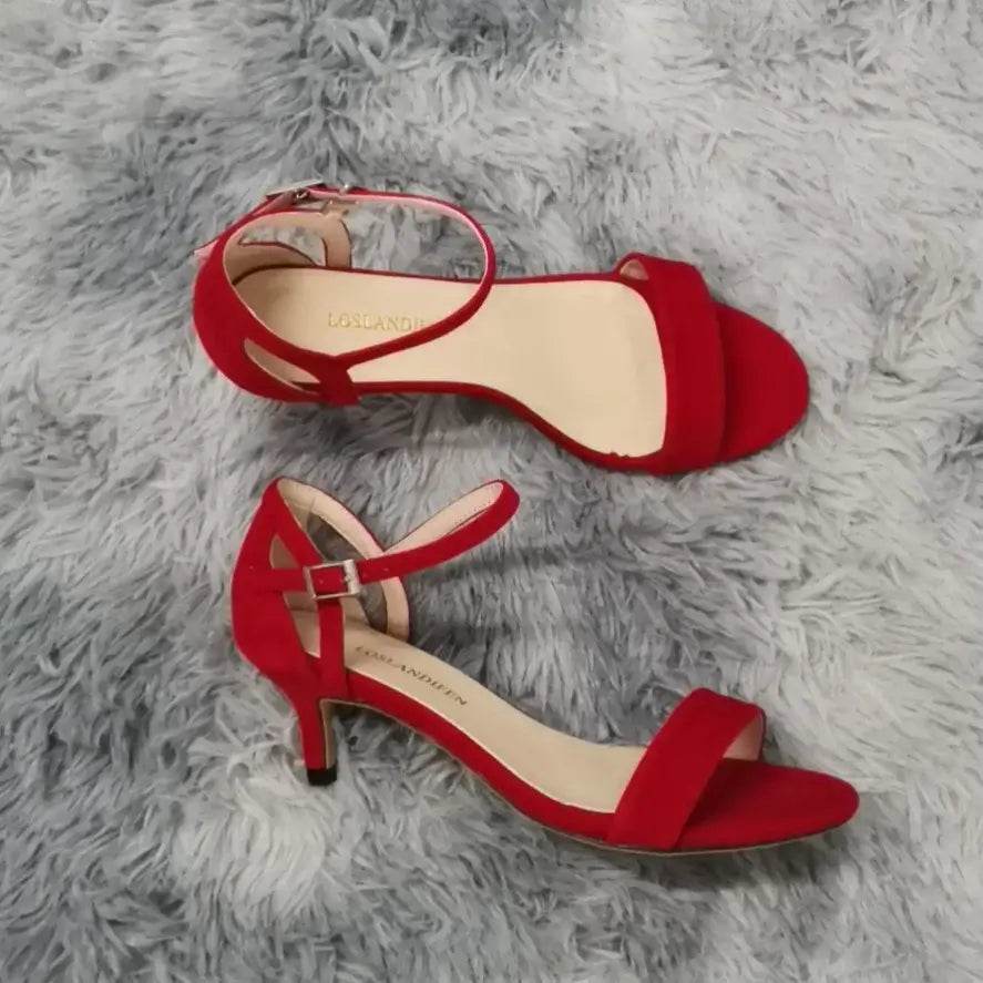 Women's Low Heels Peep Toes Ankle Strap Sandal High Heels Wedding Shoes Plus Size - ROYAL EQUIPS