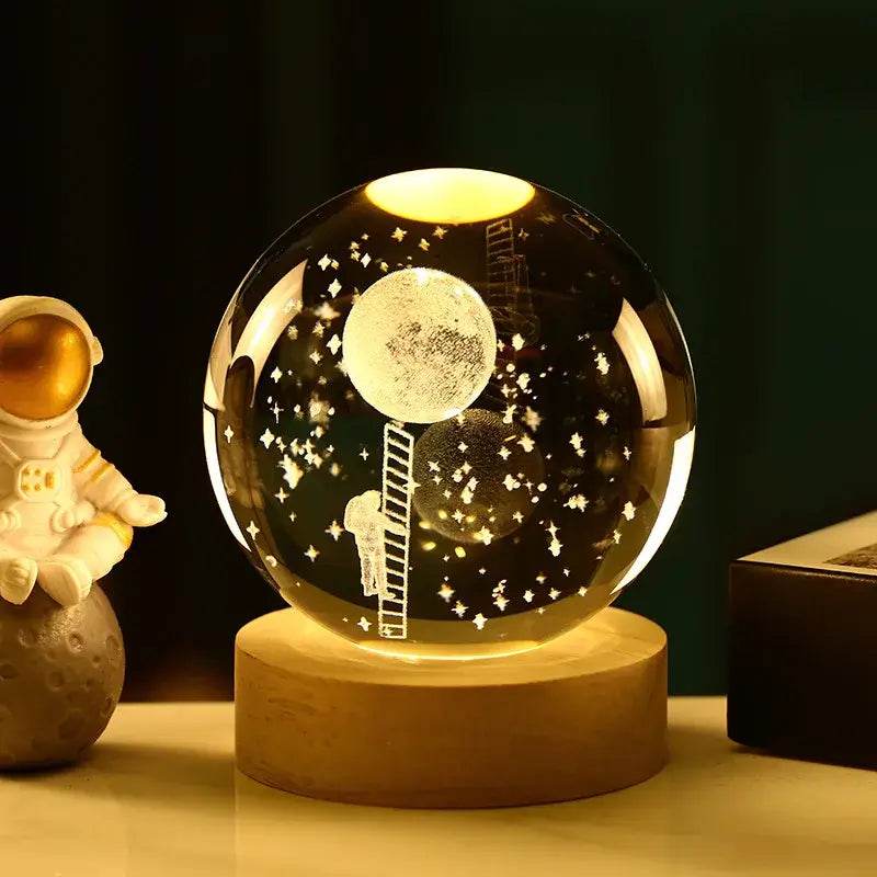 Unique 3D USB Crystal Plasma Ball with Galaxy and Planetary Projections USB Night Light - ROYAL EQUIPS