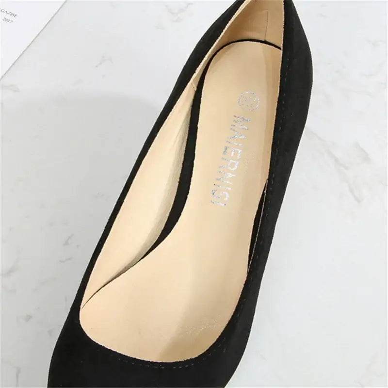 Low Heel Pumps Lady Pointed Toe Kitten Heels Female Green Flock Red - ROYAL EQUIPS