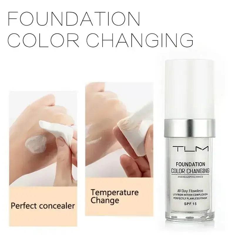 TLM Color Changing Liquid Foundation - 30ML, Full Cover, Long-Lasting - ROYAL EQUIPS