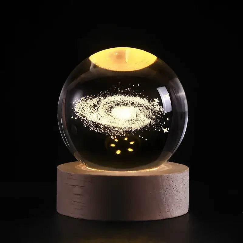 Unique 3D USB Crystal Plasma Ball with Galaxy and Planetary Projections USB Night Light - ROYAL EQUIPS