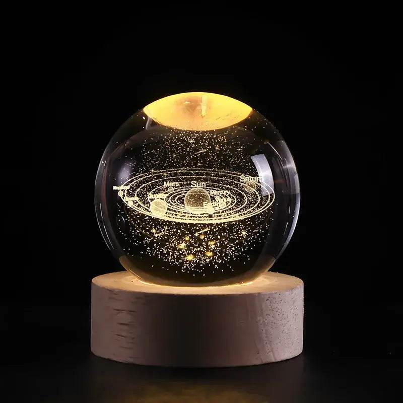 Unique 3D USB Crystal Plasma Ball with Galaxy and Planetary Projections USB Night Light - ROYAL EQUIPS