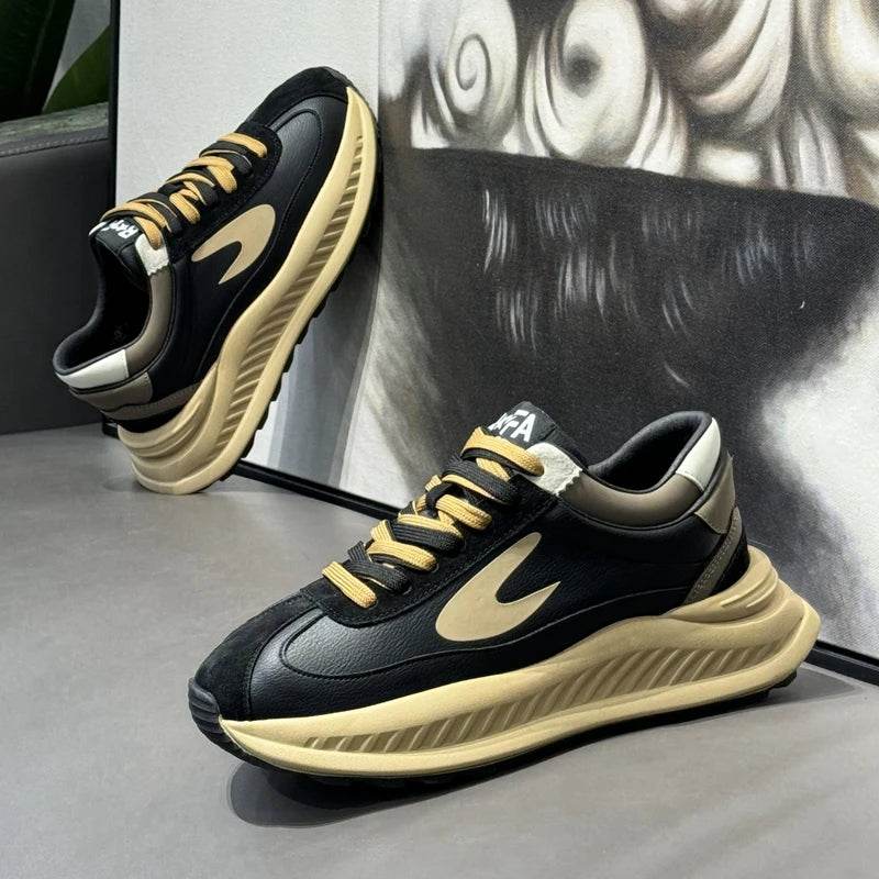 Designer Sneakers Running Casual Microfiber Leather Upper Height Increased Flat Platform Sport Shoes - ROYAL EQUIPS