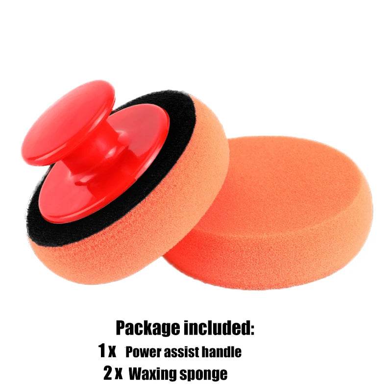 Car Waxing Polish Wax Foam Sponge Applicator Car Waxing Polishing Sponge Pads with Power Handle Auto Detailing Cleaning Tools - ROYAL EQUIPS