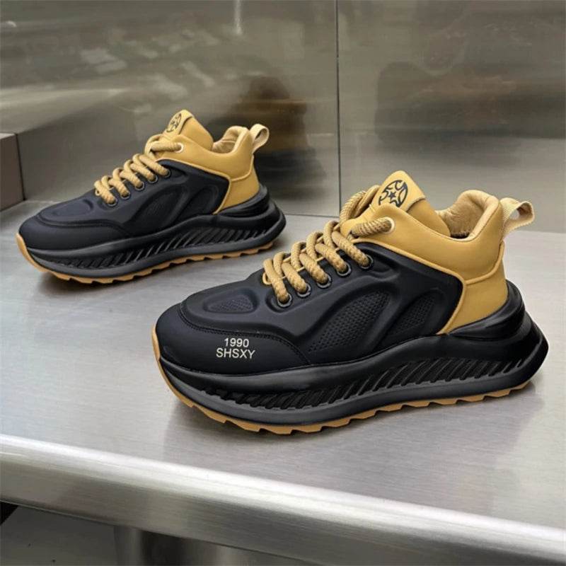 Designer Sneakers Running Casual Microfiber Leather Upper Height Increased Flat Platform Sport Shoes - ROYAL EQUIPS