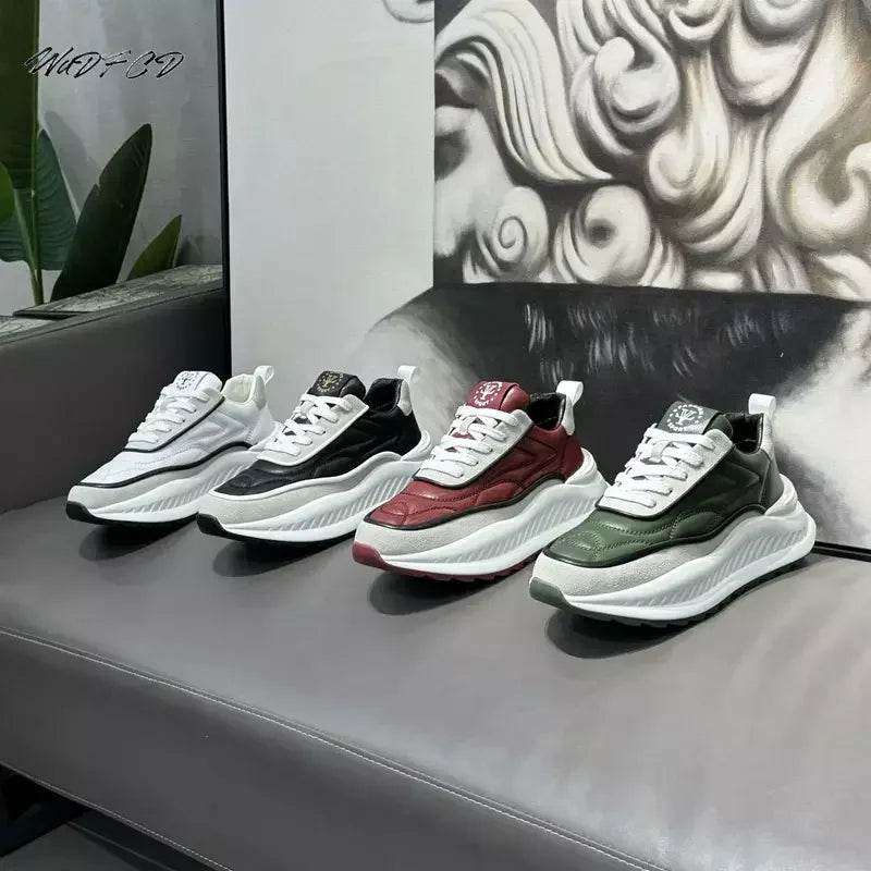 Designer Sneakers Running Casual Microfiber Leather Upper Height Increased Flat Platform Sport Shoes - ROYAL EQUIPS