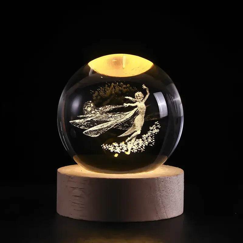 Unique 3D USB Crystal Plasma Ball with Galaxy and Planetary Projections USB Night Light - ROYAL EQUIPS