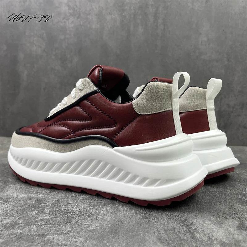 Designer Sneakers Running Casual Microfiber Leather Upper Height Increased Flat Platform Sport Shoes - ROYAL EQUIPS