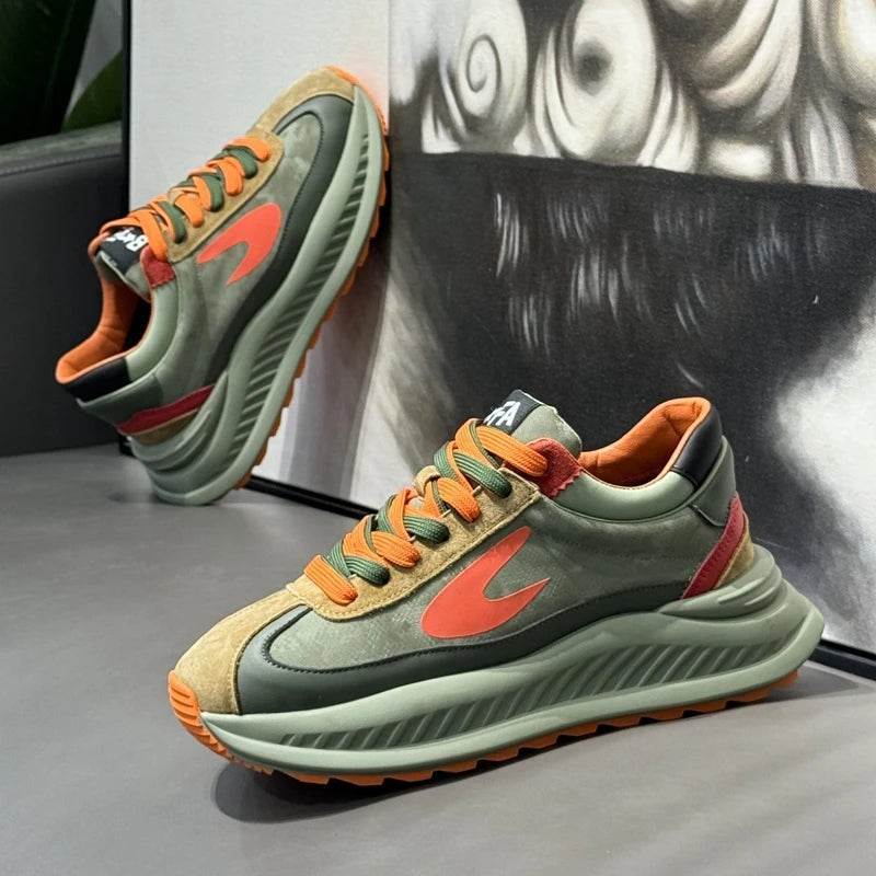Designer Sneakers Running Casual Microfiber Leather Upper Height Increased Flat Platform Sport Shoes - ROYAL EQUIPS