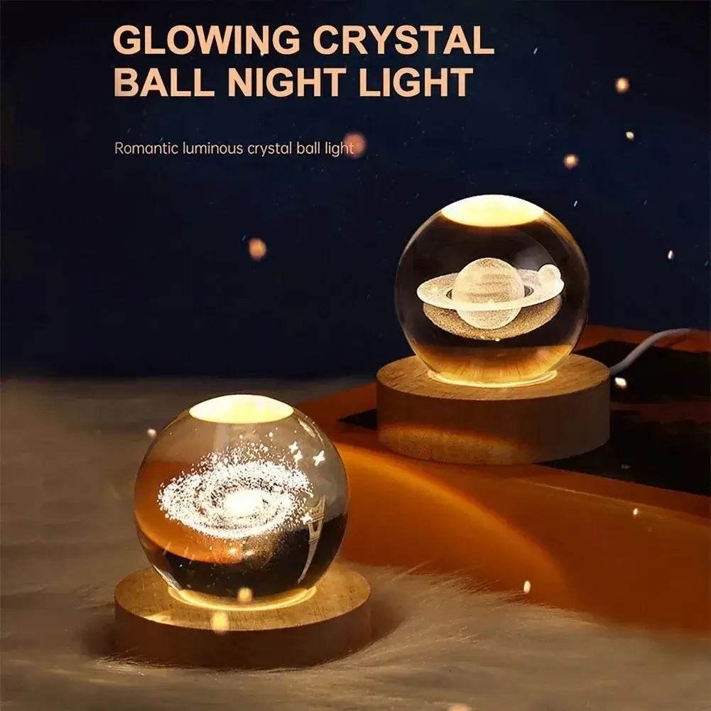 Unique 3D USB Crystal Plasma Ball with Galaxy and Planetary Projections USB Night Light - ROYAL EQUIPS