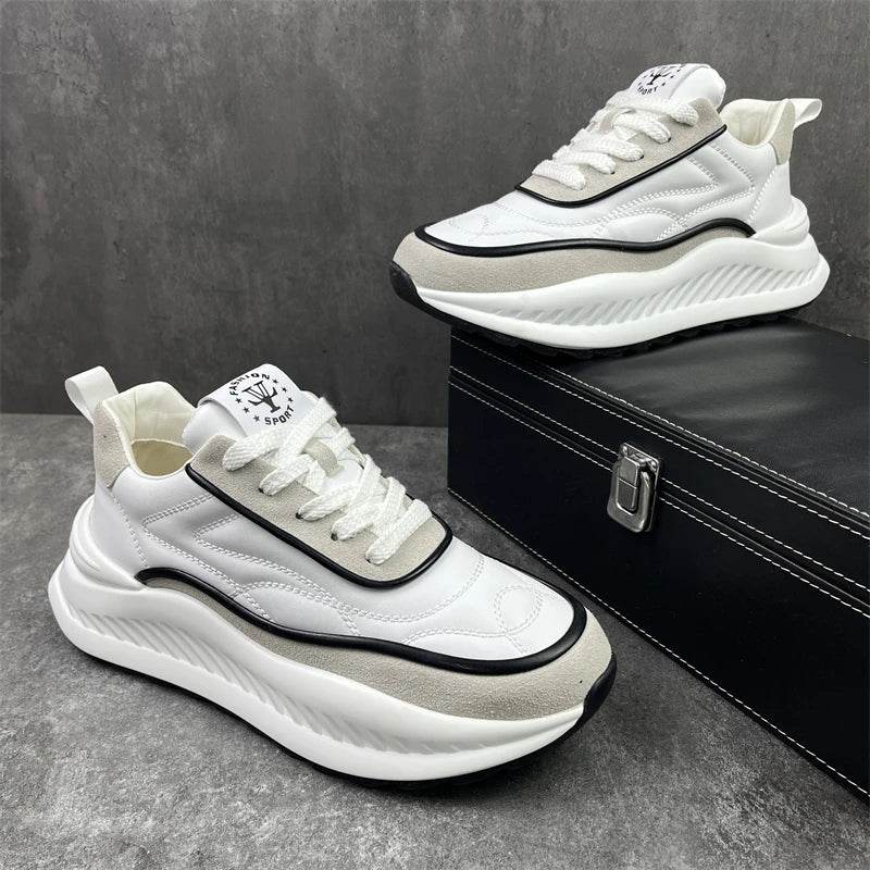 Designer Sneakers Running Casual Microfiber Leather Upper Height Increased Flat Platform Sport Shoes - ROYAL EQUIPS