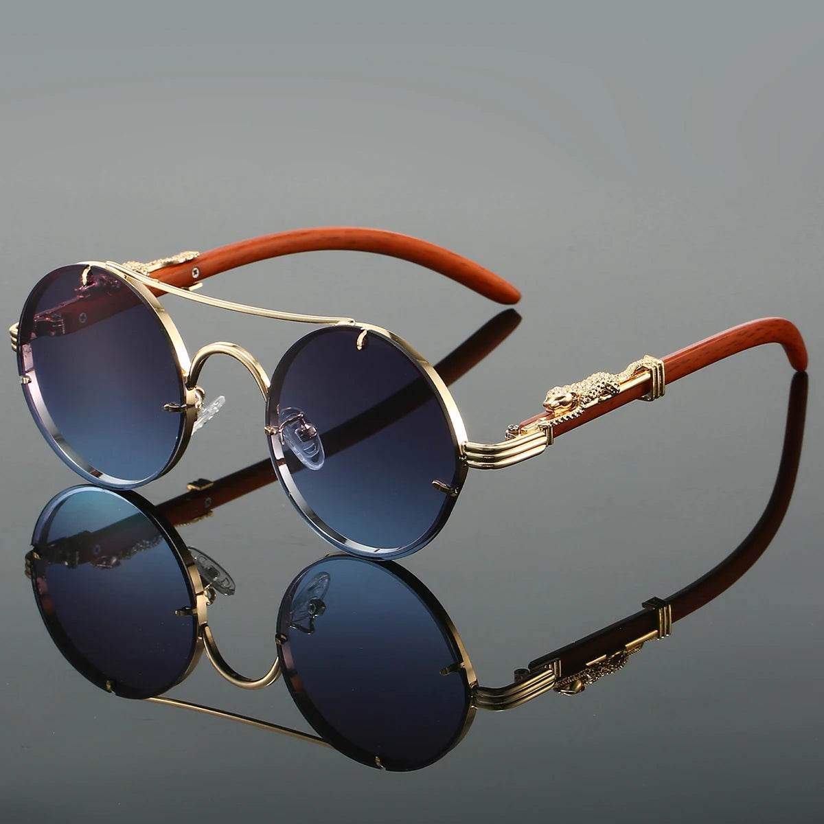 Round Vintage Double Bridge Multicolor Shades Luxury Designed SunGlasses - ROYAL EQUIPS
