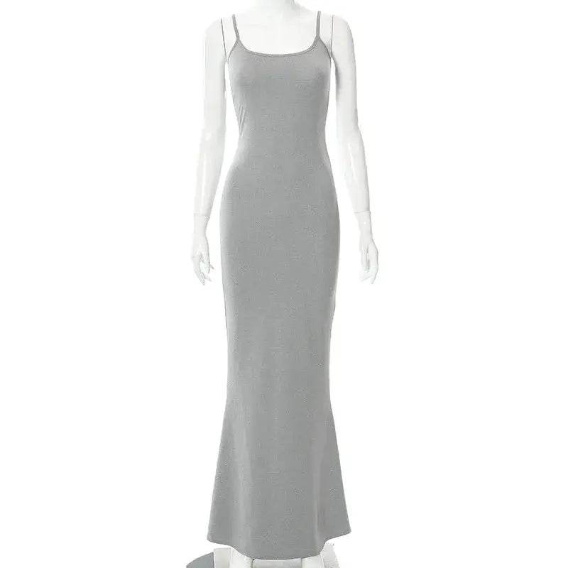 Maxi Dress Backless Slim Dress Pullover Concise Long Bodycon Skirt - ROYAL EQUIPS