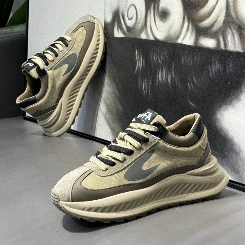 Designer Sneakers Running Casual Microfiber Leather Upper Height Increased Flat Platform Sport Shoes - ROYAL EQUIPS