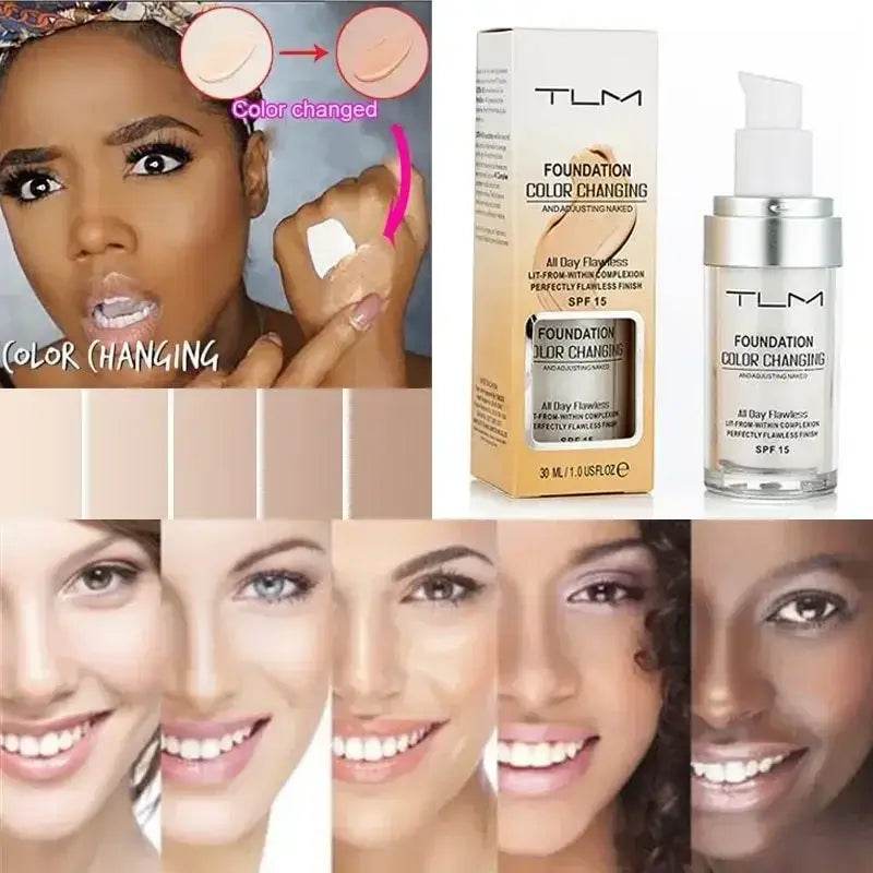 TLM Color Changing Liquid Foundation - 30ML, Full Cover, Long-Lasting - ROYAL EQUIPS