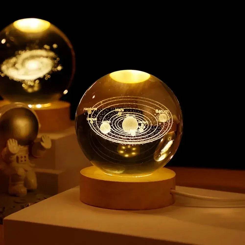 Unique 3D USB Crystal Plasma Ball with Galaxy and Planetary Projections USB Night Light - ROYAL EQUIPS