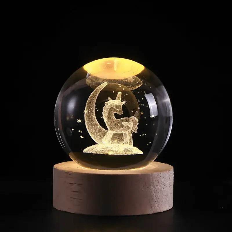 Unique 3D USB Crystal Plasma Ball with Galaxy and Planetary Projections USB Night Light - ROYAL EQUIPS