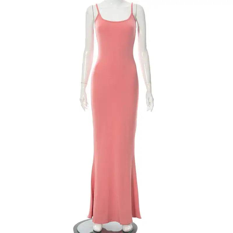 Maxi Dress Backless Slim Dress Pullover Concise Long Bodycon Skirt - ROYAL EQUIPS