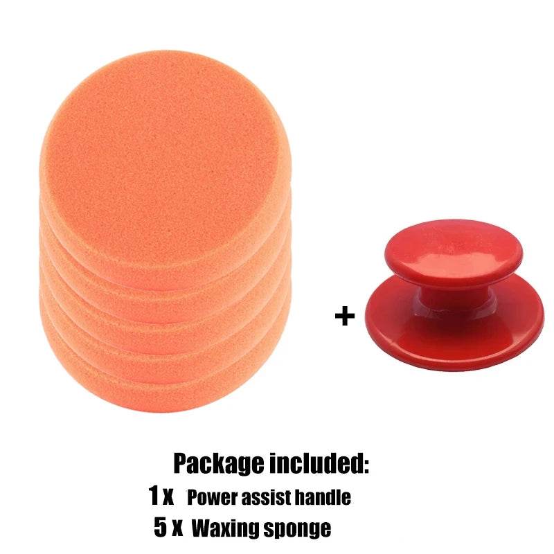 Car Waxing Polish Wax Foam Sponge Applicator Car Waxing Polishing Sponge Pads with Power Handle Auto Detailing Cleaning Tools - ROYAL EQUIPS