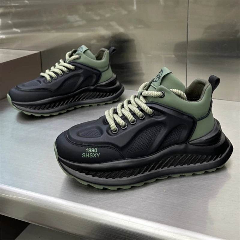 Designer Sneakers Running Casual Microfiber Leather Upper Height Increased Flat Platform Sport Shoes - ROYAL EQUIPS