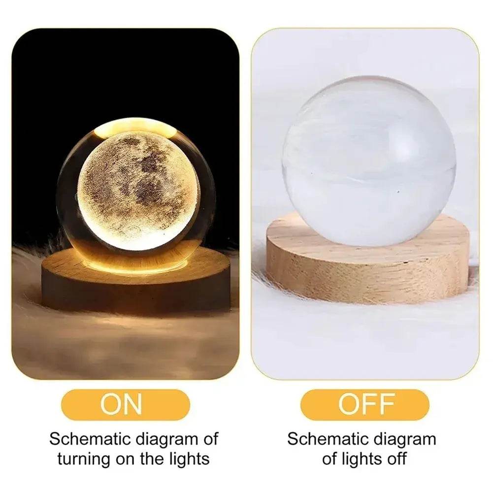 Unique 3D USB Crystal Plasma Ball with Galaxy and Planetary Projections USB Night Light - ROYAL EQUIPS