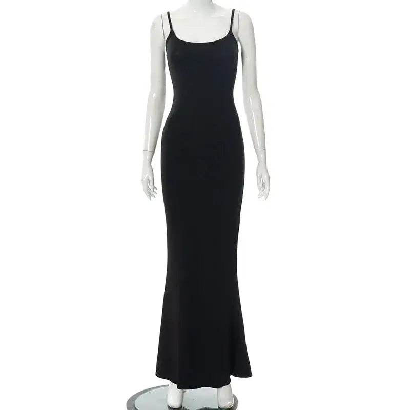Maxi Dress Backless Slim Dress Pullover Concise Long Bodycon Skirt - ROYAL EQUIPS