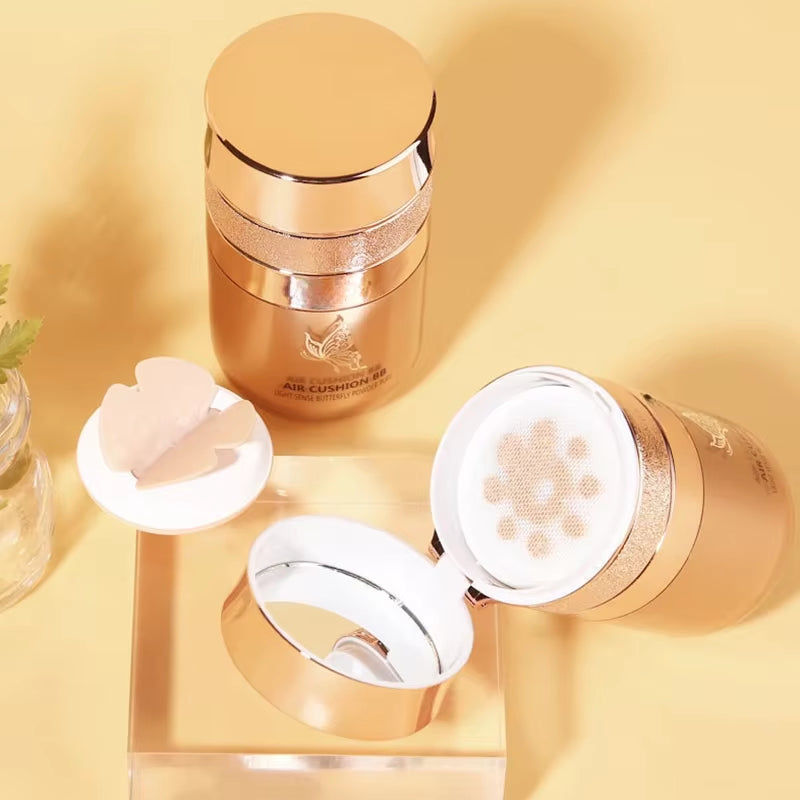 Air Cushion BB Cream with Butterfly Puff - Moisturizing, Whitening, Oil-Control & Waterproof Makeup Solution