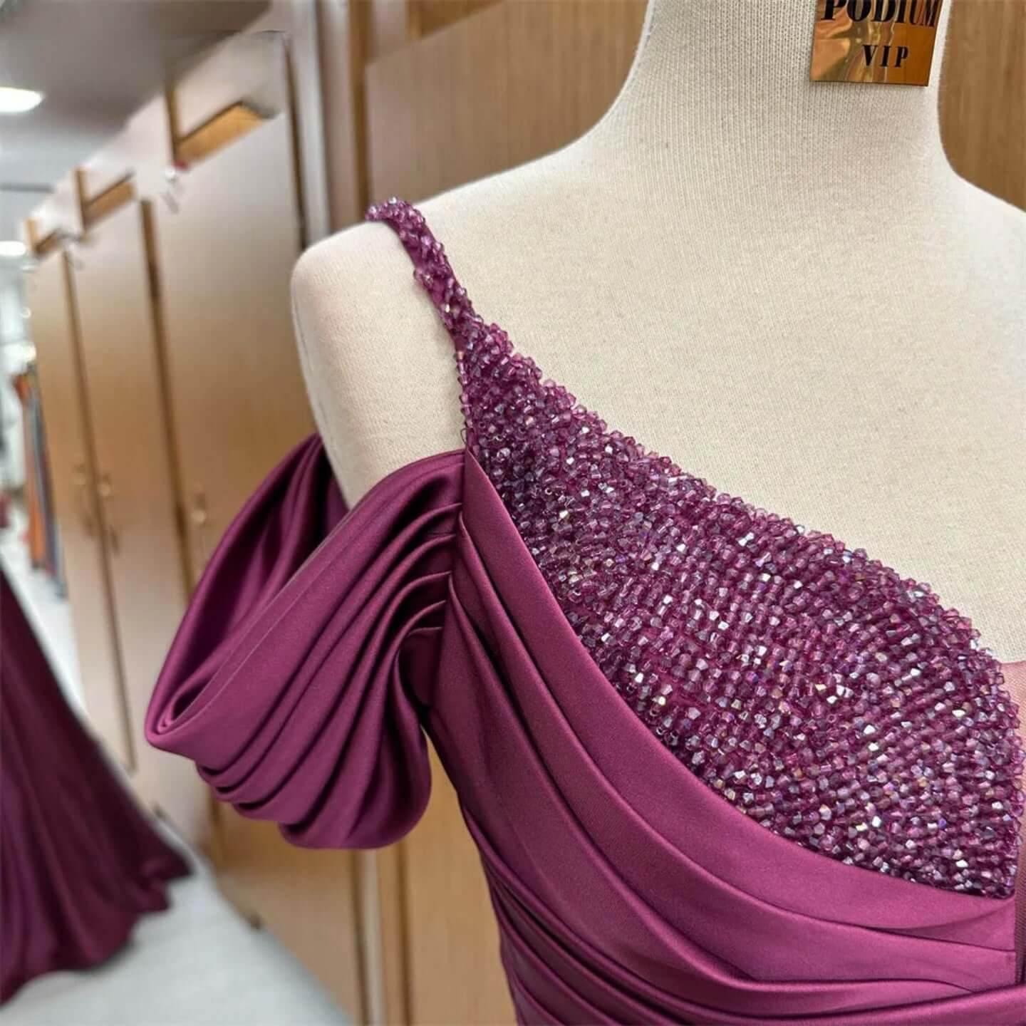 ROSES Spaghetti Strap V Neck Grape Formal Event Dress Customized for Special Occasions - ROYAL EQUIPS