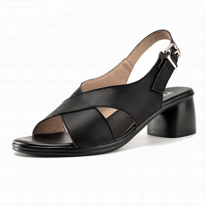 Sandals Genuine Leather Platform Sandal Office High Heels Ladies Sandal - ROYAL EQUIPS
