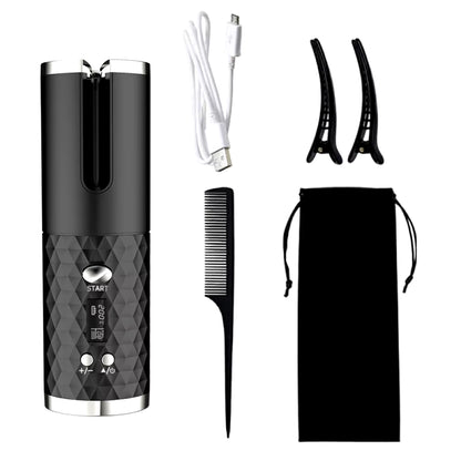 Cordless Automatic Wireless Hair Curler with Adjustable Temperature and Timing - USB Rechargeable Rotating Curling Iron