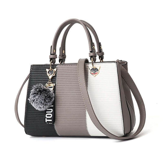 Women Hairball Ornaments Totes Patchwork Handbag Party Purse Ladies Messenger Crossbody Shoulder Bags Women Handbags - ROYAL EQUIPS