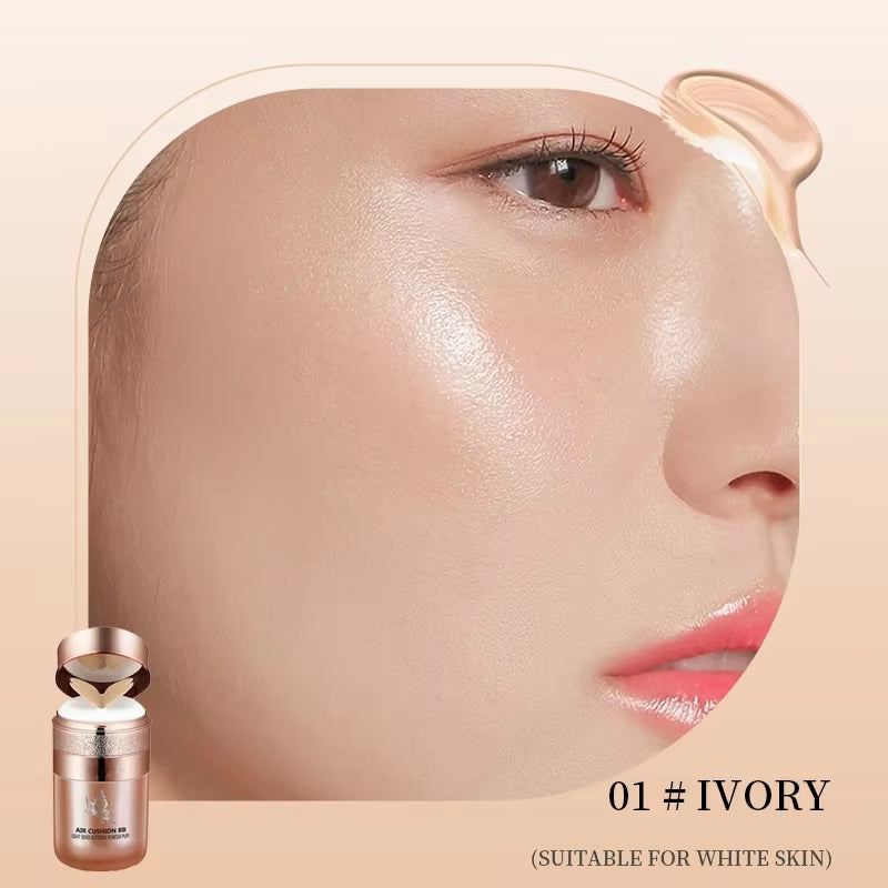 Air Cushion BB Cream with Butterfly Puff - Moisturizing, Whitening, Oil-Control & Waterproof Makeup Solution