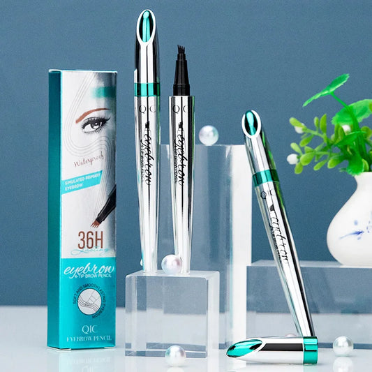 4 Points Waterproof Eyebrow Pen in Three Stunning Shades: Achieve the Perfect Microbladed Look with Ease