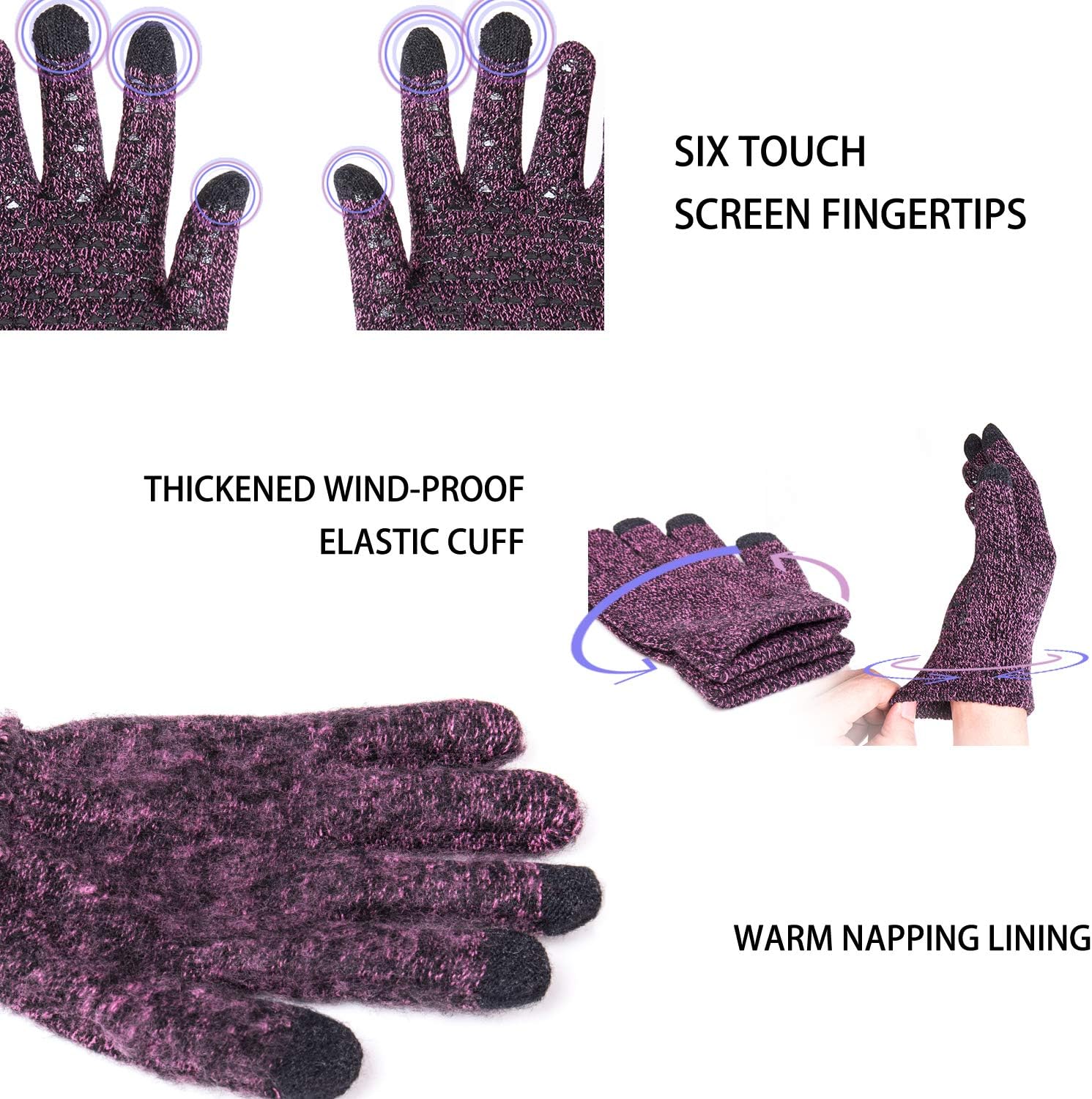 Professional Touch Screen Winter Gloves for Men and Women - Enhanced Thermal Comfort with Anti-Slip Silicone Grip and Elastic Cuff
