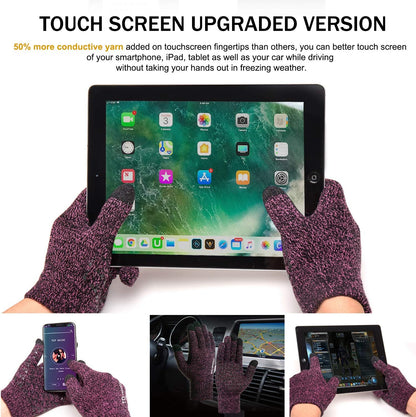 Professional Touch Screen Winter Gloves for Men and Women - Enhanced Thermal Comfort with Anti-Slip Silicone Grip and Elastic Cuff
