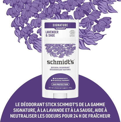 Lavender & Sage Deodorant Stick - 24-Hour Aluminium-Free Protection for All Day Freshness, 75g