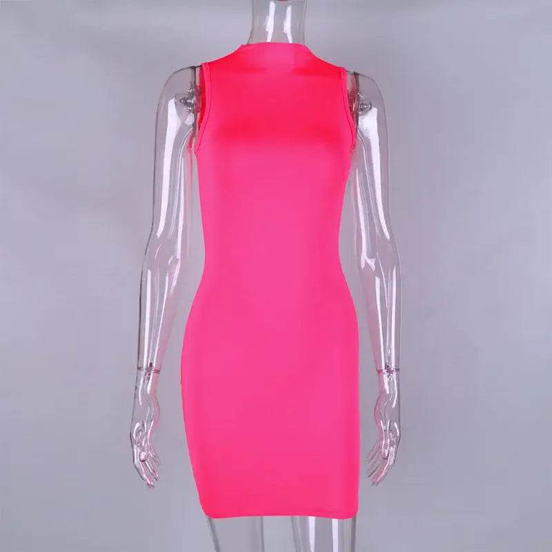 Sleeveless Mini Dress Bodycon Slim Basic Dress - ROYAL EQUIPS