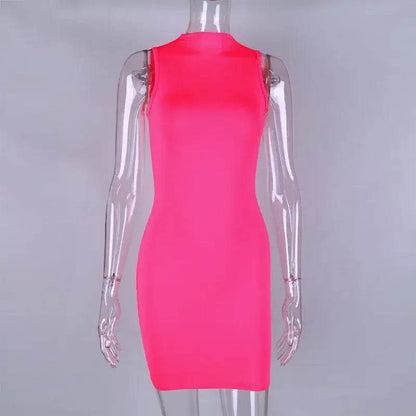 Sleeveless Mini Dress Bodycon Slim Basic Dress - ROYAL EQUIPS