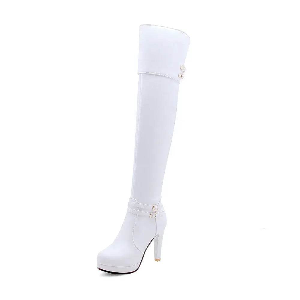 Black High Heels Over The Knee Boots Women Platform Thigh High Boots Autumn Winter Long Boots - ROYAL EQUIPS