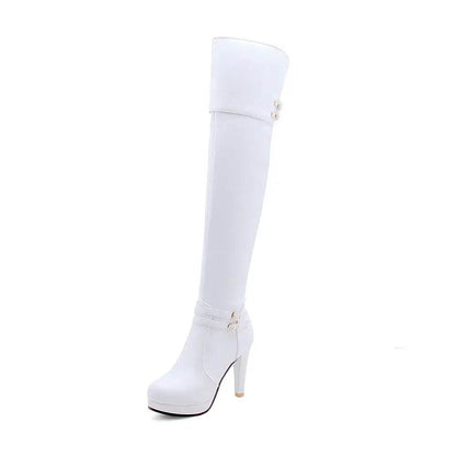 Black High Heels Over The Knee Boots Women Platform Thigh High Boots Autumn Winter Long Boots - ROYAL EQUIPS