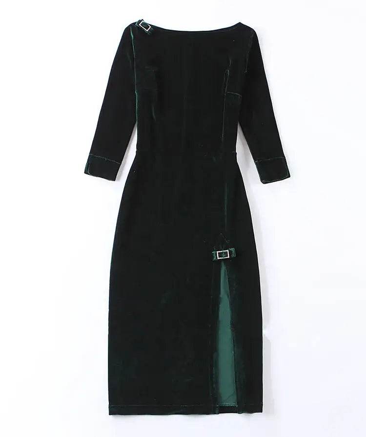 Elegante Fluwelen Jurk - Perfect voor een Stijlvolle Look - ROYAL EQUIPS