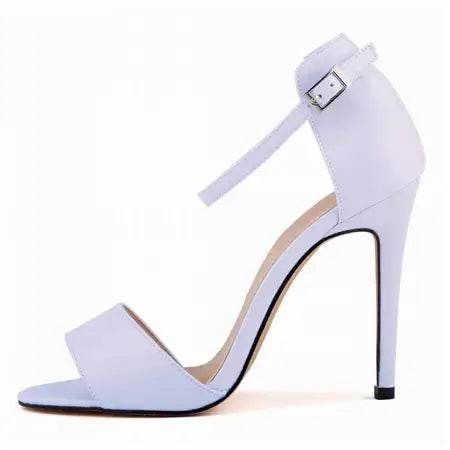 Women's Sandals Thin Buckle PU Leather High Heels Open Toe - ROYAL EQUIPS