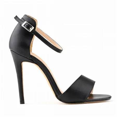 Women's Sandals Thin Buckle PU Leather High Heels Open Toe - ROYAL EQUIPS