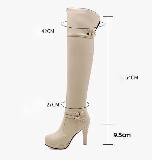Black High Heels Over The Knee Boots Women Platform Thigh High Boots Autumn Winter Long Boots - ROYAL EQUIPS