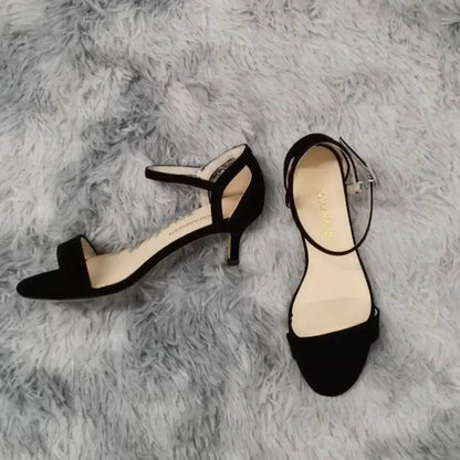 Women's Low Heels Peep Toes Ankle Strap Sandal High Heels Wedding Shoes Plus Size - ROYAL EQUIPS