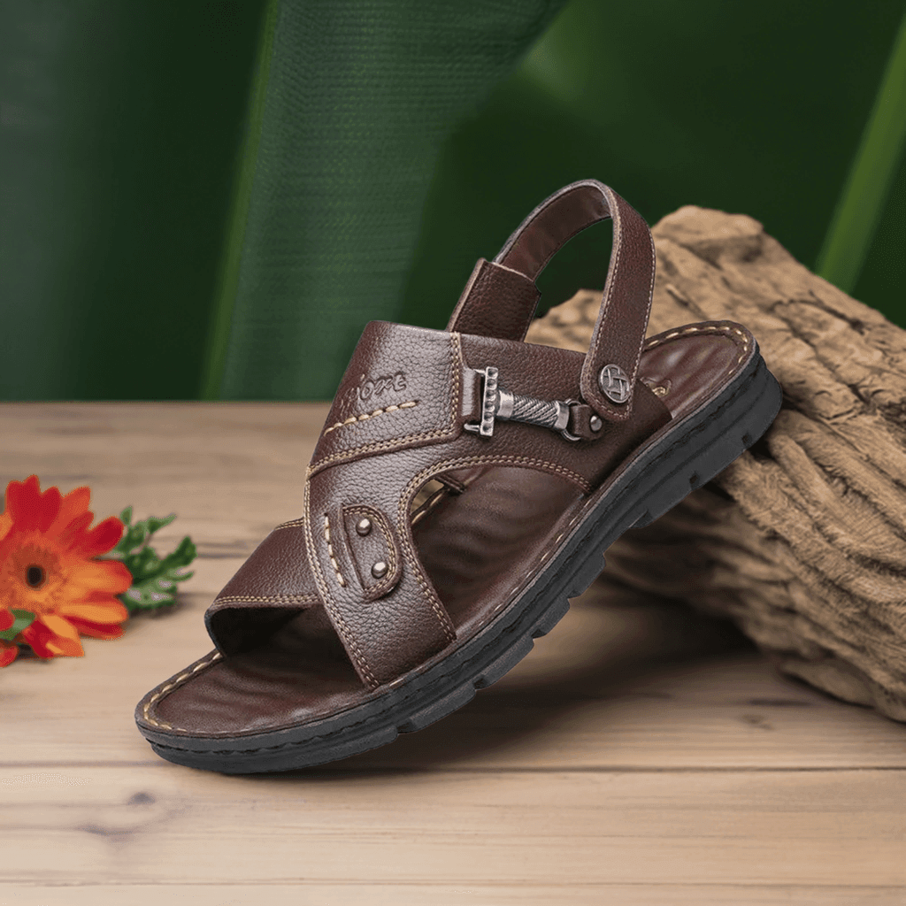 Casual Non-Slip Male Sandals And Sliers Cow-Leather - ROYAL EQUIPS