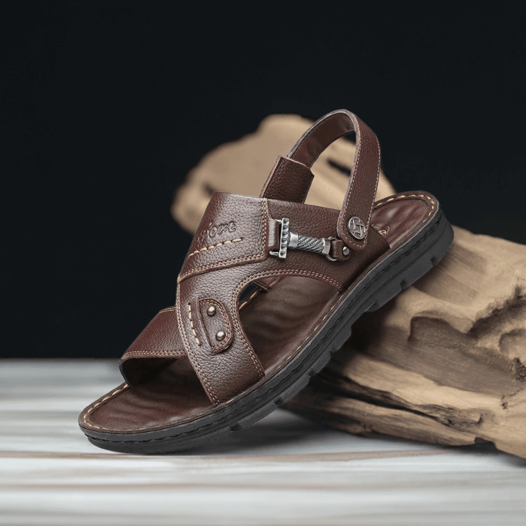 Casual Non-Slip Male Sandals And Sliers Cow-Leather - ROYAL EQUIPS
